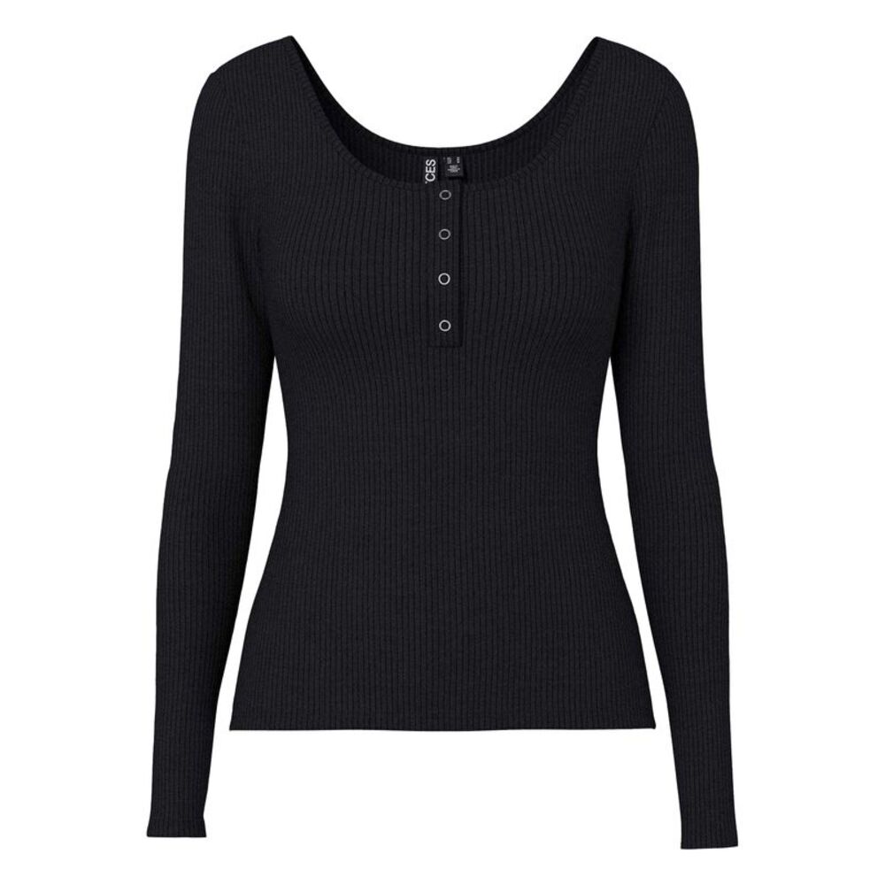 Pieces Womens/Ladies Ribbed Top / Black
